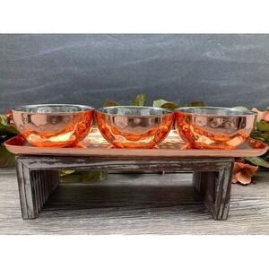GODINGER SET OF THREE COPPER BOWLS WITH 10.5" TRAY New‎